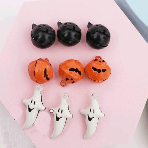 Halloween Ghost Bell Pumpkin Cartoon Little Bell Halloween Decorations for Home Outdoor Holiday Earring for Holiday Indoor Decor