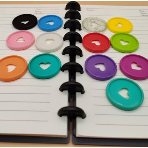 50PCS 35mm Plastic Loose-leaf DIY Notebook Binding Buckle 360 Degree Rotating Disc Buckle Office Learning Binding Supplie