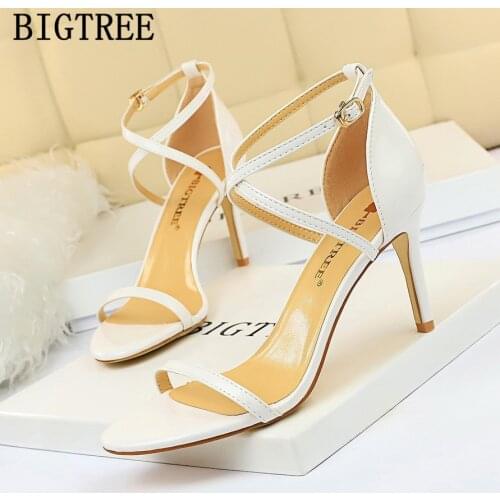 Womens Shoes Summer Fashion 2020 White Sandals Open Toe Heels Women Sandals Ladies Sandals Shoes Woman Buty Damskie Ayakkabi