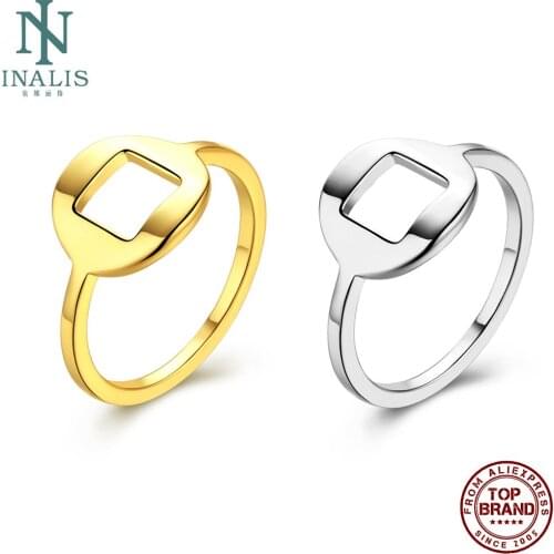 INALIS Simple Style Rings For Women Zircon Square Shape Ring Elegent Temperament Lady Fashion Jewelry Send Girlfriend Gift
