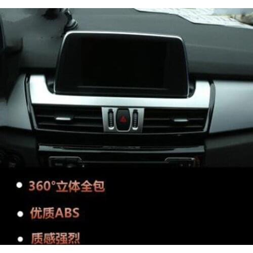 For BMW 2 Series 2015-2018 1PC ABS Chrome Car Navigation Control Panel outlet Decorative Fram Cover Trim Car Styling Accessories