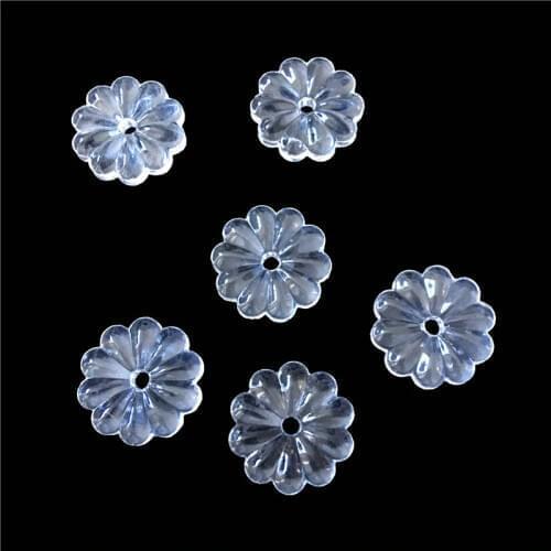 100pcs/lot 20mm Clear Color Glass Rosette Flower Beads Crystal Curtain Beads Glass Chandelier Beads