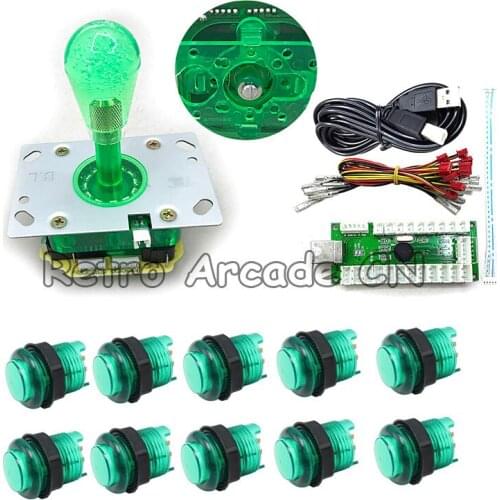 2sets/Lot DIY LED kit with 12V bat ball joystick 28mm Illuminated LED Push Button zero delay encoder for Arcade Games Accessory