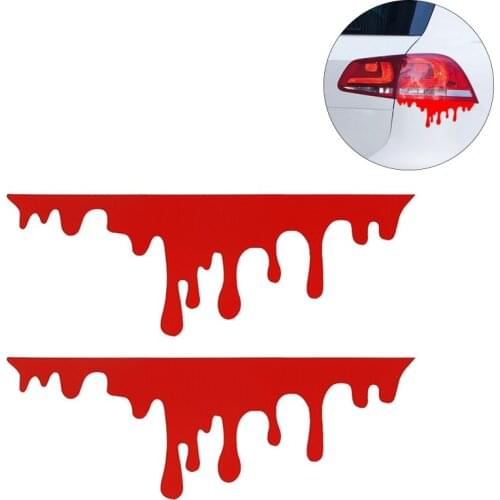2PCS Car Stickers Bleeding 3D Car-Styling Covers Halloween Decoration Automobiles Head Headlight Tail Light Decoration Sticker