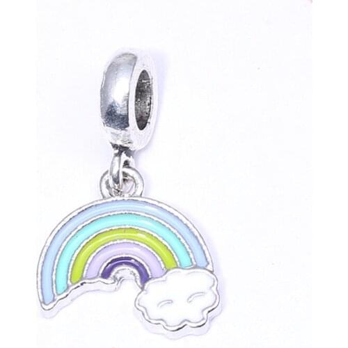 2021 Colorful Rainbow Beads DIY European Alloy Beads Pendant Fit Precious Bracelets & Bangles Jewelry Findings Lovely Jewelry