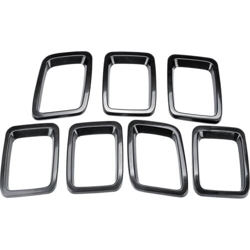 7Pcs Car Front Grille Inserts Bumper Protectors Grille Frame Cover Trim for Jeep Compass 2017 2018 2019
