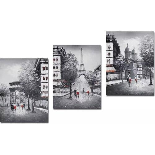 Diamond Embroidery Triptych White Black Wall Art For Living Room Paris 5D Diamond Painting European Street View 3 PanelsZP-4437