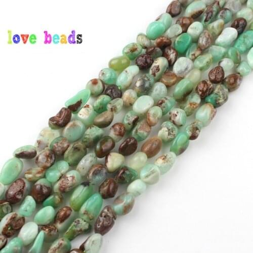 Natural Stone Beads 4-7mm Irregular Chrysoprase Australian Jades Stone Beads for Jewelry Making DIY Bracelet Necklace 15