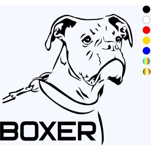 CK3300# Dog Boxer funny car sticker vinyl decal waterproof car auto stickers white/ black for bumper rear window