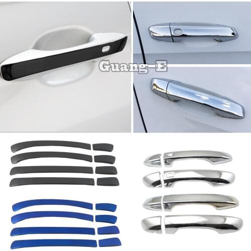 For Volkswagen Tiguan L TiguanL MK2 2016 2017 2018 2019 2020 Armrest Detector Inner Frame Lamp Trim ABS Chrome Door Handle 8pcs