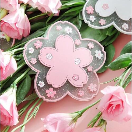 Household Cherry Blossom Placemat Non Slip Insulation Home Table Mat Tea Cup Office Milk Coffee Cup Mat Cushion