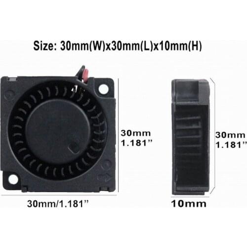 Gdstime 100pcs 30mm x 10mm Blower Fan 12V DC 3D Printer 3010 3cm Ball Bearing Smart Fan 30x30x10mm Laptop Cooling Fan wholesale