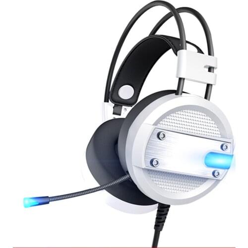 New USB + 2x 3.5mm Gaming Headset with Noise Reduction Mic Over Ear Headset Support Light Volume Control 4D Sound Effect