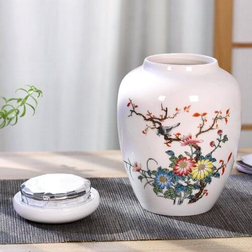 Chinese-style Ceramic Tea Set Accessories Blue and White Porcelain Tea Cans Tea Packaging Storage Sealed Incense Powder Cans