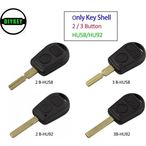 DIYKEY Remote Key Shell 2 / 3 Buttons HU92 / HU58 Blade for BMW E31 E32 E34 E36 E38 E39 E46 Z3 M3 X5 Z4 325 330 i Ci Xi