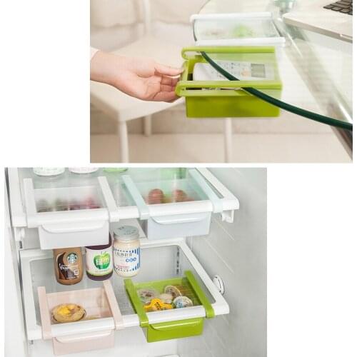 Kitchen Refrigerator Storage Box Pull-out Drawers Fresh Sort Organizer Food Container Fresh Spacer Layer Storage Rack