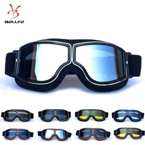 BOLLFO Helmet goggles Off road motorcycle goggles Retro goggles TPU material Riding glasses