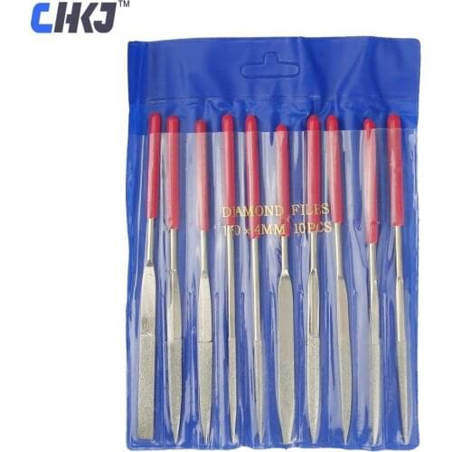 CHKJ 10pcs/lot 160mm Diamond Mini Needle File Set Handy Tools for Ceramic Glass Gem Stone Hobbies and Crafts Locksmith Supplies