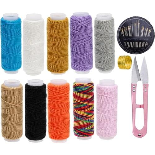 MIUSIE 42 PCS Sewing Kit with Sewing Thread Hand Sewing Needles Tailor Scissor Thimble for Hand Stitching Quilting Embroidery