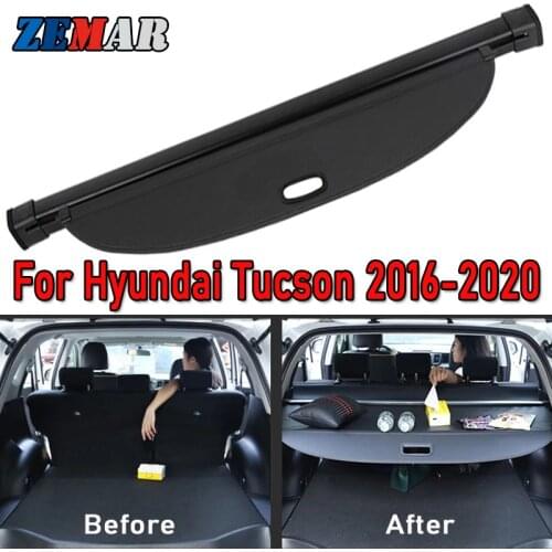 1set Trunk Parcel Shelf Cover for Hyundai Tucson 2020 2019 2018 2017 2016 Retractable Rear Racks Spacer Curtain Auto Accessories