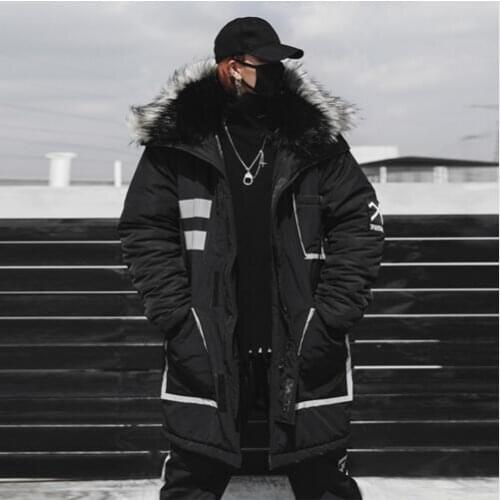 New Winter Warm Mens Cotton Clothing Fashion Hip Hop Thick Warm Cotton Jacket Large Size Warm Coat US Size S-XXL