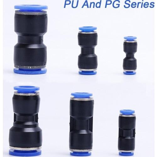 Pneumatic Fittings Fitting Plastic Connector PU PG 4/ 6/ 8/ 10mm For Air Water Hose Tube Push in Straight Gas Quick Connection