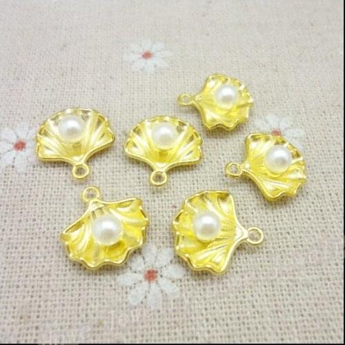 Wholesale 70PCS Gold-color Seashells Charms Pendant Fit Bracelets Necklace DIY Metal Jewelry Making
