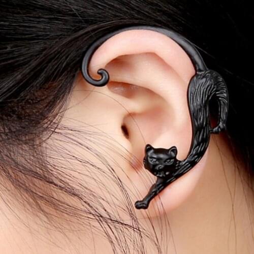 1Pc Fashion Stylish Retro Punk Cat Shape Ear Wrap Alloy Lightweight Ear Cuff For Woman Party Birthday Wedding Jewelry Gifts