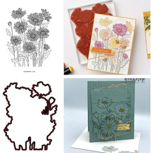 Sunflower Flower Plant Cutting Dies and Stamps Scrapbook Dariy Decoration Stencil Embossing Template Diy Greeting Card Handmade