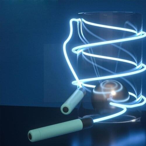 2.8m Adjustable Night Glowing Skipping Rope Luminous Up Sports Ropes Supplies Outdoor Training Jump Light Led Fitness Exerc J6u3