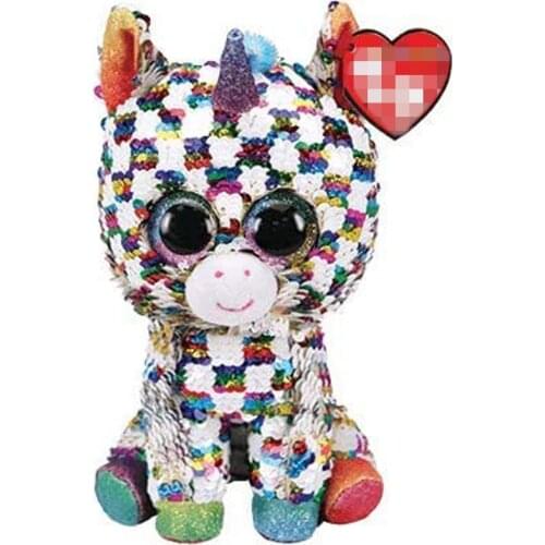 Ty Beanie Stuffed & Plush Sequin Cosmo The Unicorn Toy Doll 15cm