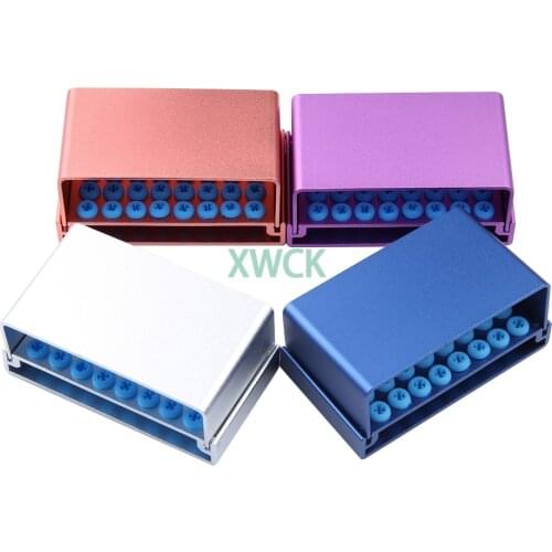 1Pcs 40 Holes Autoclavable Dental Disinfection Box Dental Burs Block Holder Aluminium Alloy Disinfection Case