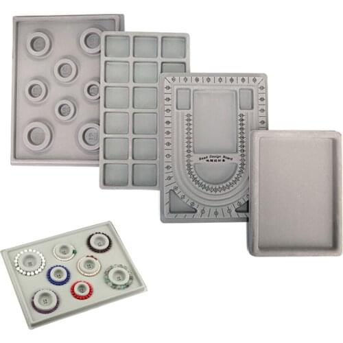 1Pcs DIY Jewelry Making Tray Tool Flocked Bead Board Bracelet Beading Necklace Craft Tool HOT