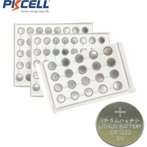 1000Pcs/lot PKCELL CR1220 3V Button Battery Cell Coin for Watch Car Remote Key BR1220 KCR1220 DL1220 ECR1220 LM1220