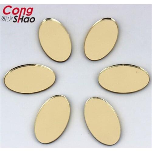 14*23mm 20pcs Top Quality Oval coffee mirror Hot fix Acrylic rhinestones flatback Stone crystal for DIY Costume trim ZZ3001C