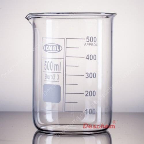 500ml,Glass Beaker Low Form,New Chemistry Lab Glassware