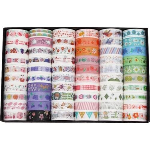 60 Rolls/Box Decorative Washi Masking Tape Set DIY Scrapbooking Stickers Fall Color Paper Masking Tapes Japanese Washi Tape
