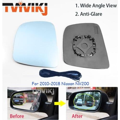 TVYVIKJ Side Rearview Mirror Blue Glass Lens For Nissan NV200 2010-2018 Wide Angle View anti glare side door mirror wing