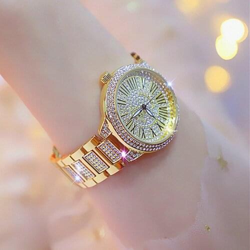BS New Full Diamond Womens Watch Crystal Ladies Bracelet Wrist Watches Clock relojes Quartz ladies watches for womenFA160535