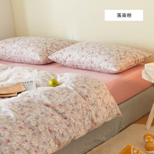 Cilected INS Quilt Cover Pillowcase 100% Cotton Floral Print Quilt Core Protective Cover Soft Breathable Home Decor 200X230CM