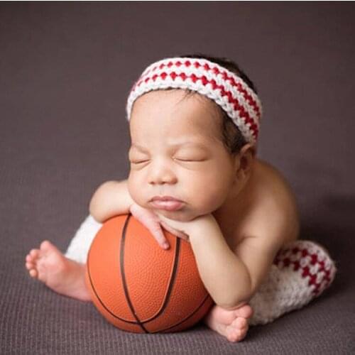 Newborn Souvenir Photo Clothing Baby Soft Knitting Football Player Photo Suit Wool Hand Hook Sport Infant Sweatband Leggings