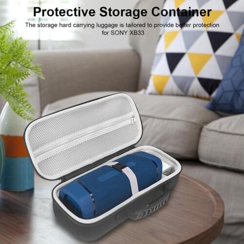 For SONY XB33 Speaker Protective Storage Bag Case Hard EVA Bag Cover Portable Waterproof Dustproof Carrying Case Black Box