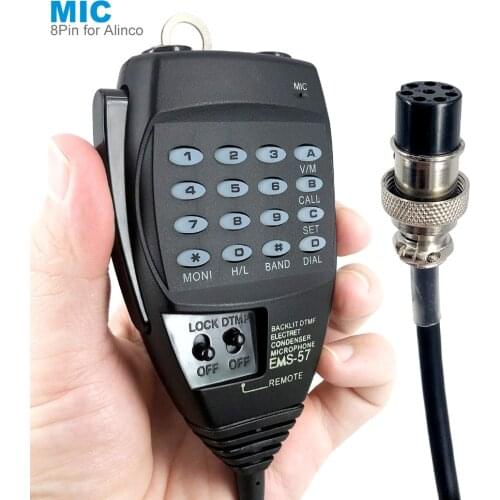 EMS-57 8pin DTMF Hand Microphone Mic for Alinco DR-03 DR-06 DR-135 DX-SR8T DX-SR8E DX-70T DX- 77T Car Radio