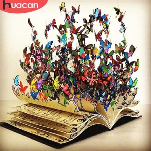 HUACAN 5D Diamond Painting New Landscape Book Rhinestones Diamond Embroidery Sale Butterfly Mosaic Cross Stitch Home Decor