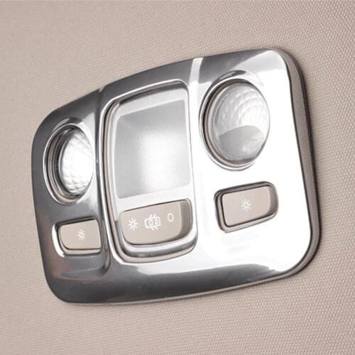 Car Interior ABS Front+ Rear Roof Dome Reading Light Cover Trim Frame Decoration Fit for 2014 Peugeot 408