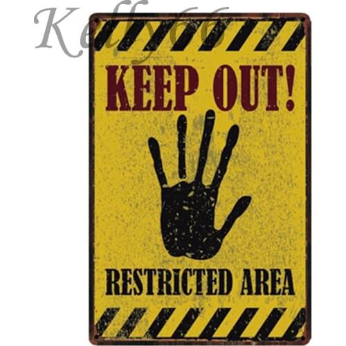 [ Kelly66 ] Keep Out Restricted Area Metal Sign Tin Poster Home Decor Bar Wall Art Painting 20*30 CM Size y-1746