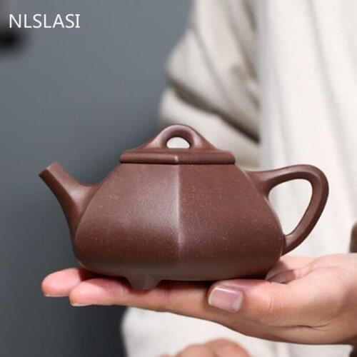 Chinese Yixing Handmade Tea Pot Six Parties Shape Purple Clay Teapot Raw Ore Beauty Kettle Tea Ceremony Customized Gifts 240ml
