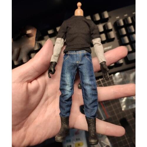 1/12 Scale Male Soldier Long Sleeve Stitching T-shirt Clothes Model for 6in Phicen Tbleague Action Figure Toy