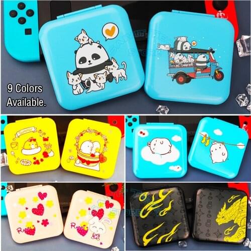 For Nintend Switch Cute Game Card Case Cover NS Cartoon Theme Pattern SD Cards Pink Shell Storage Box for Nintendo Switch/Lite