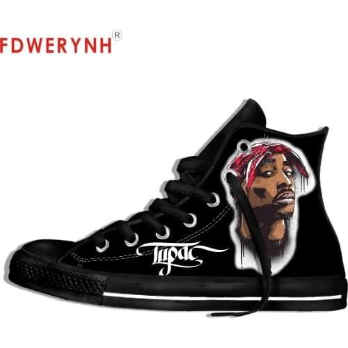 Men Casual Sneakers Shoes 2pac Tupac Shakur R.I.P Wo3D Prints Customize Pattern Color Lace-up Leisure Flats Platform Shoe